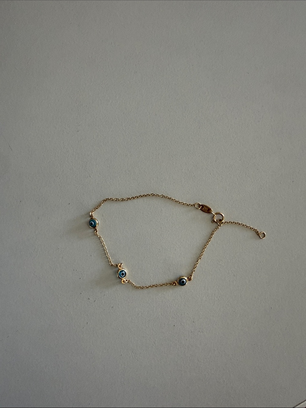 14k Yellow Gold Evil Eye Bracelet